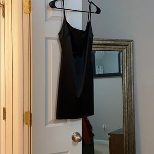 Black satin dress